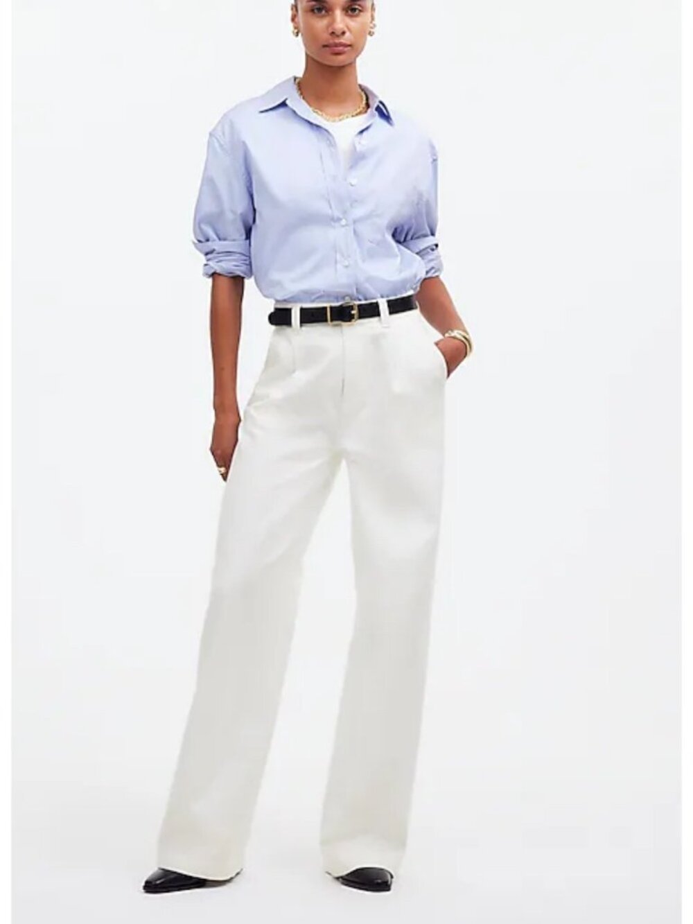 Madewell The Harlow Wide Leg Jean Airy Denim Edition Tile White Sz 31 NO670